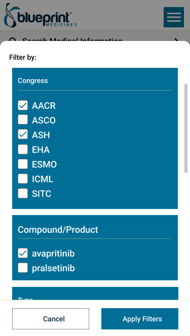 Blueprint Medicines Information Center Mobile Design 4